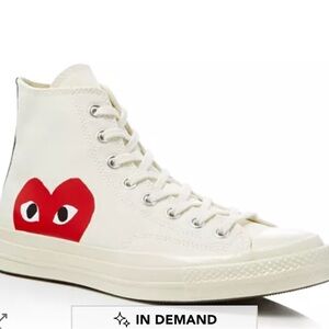 NWOB Comme des Garcons Play High Top Sneakers, Unisex - Women Size 8/Men Size 6